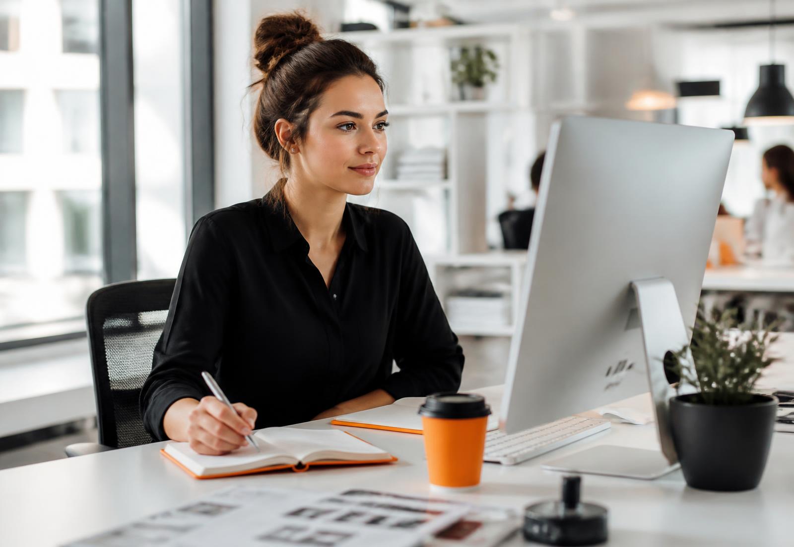 Marketing strategist planning a campaign calendar at a bright modern desk